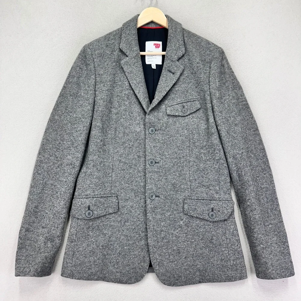 MASSIF Collection The‎ Officer Jacket Mens Medium Grey Wool Blend J-003 Military